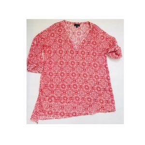 The Limited V-neck red tunic size S